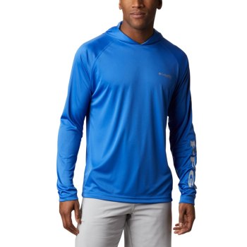 Columbia PFG Terminal Tackle Big, Sudaderas Con Capucha Azules Grises Para Hombre | 265081-HVI